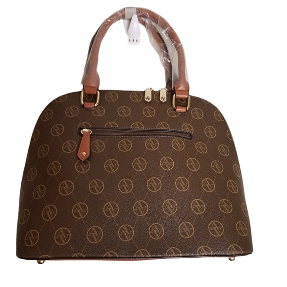 Sale 🔖 NWT Adrienne Vittadini Monogram Dome Satchel - Picture 2 of 13